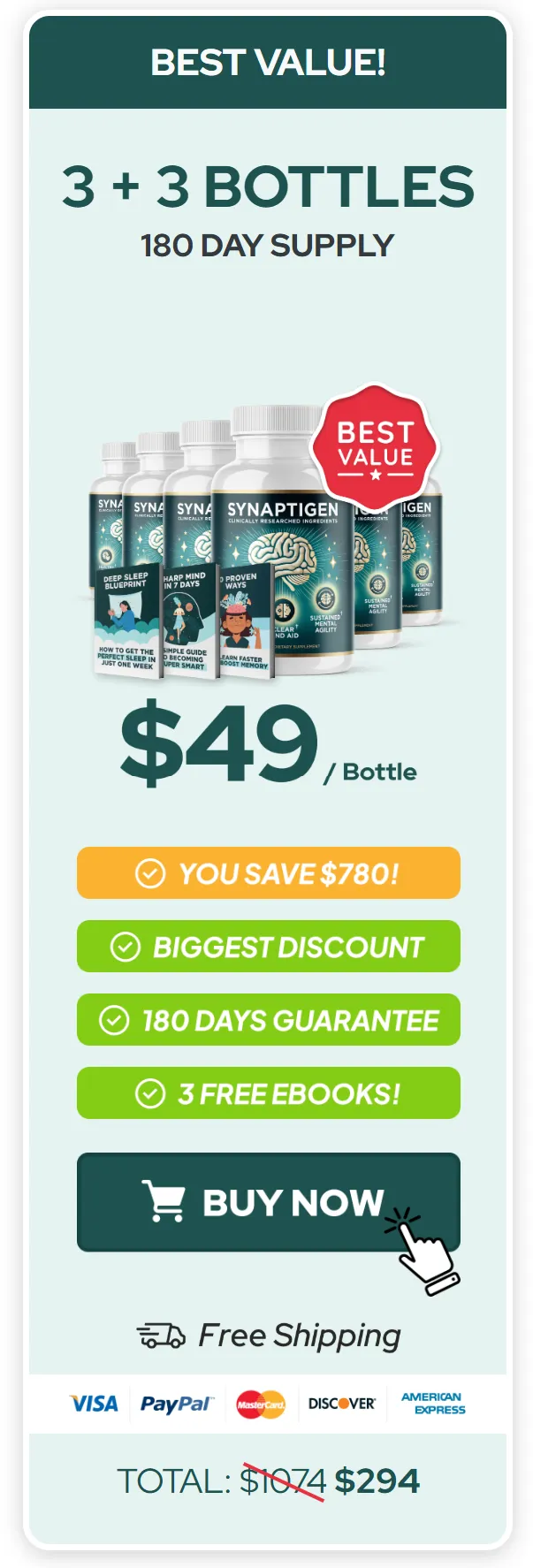 Synaptigen price 6 bottle